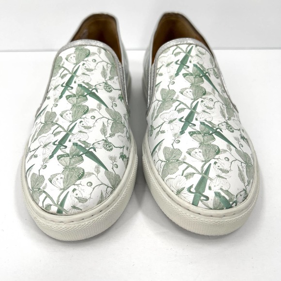 CESARE PACIOTTI 4US Shoes Women 36 White Green Butterfly Printed Slip On Sneaker - Picture 2 of 11